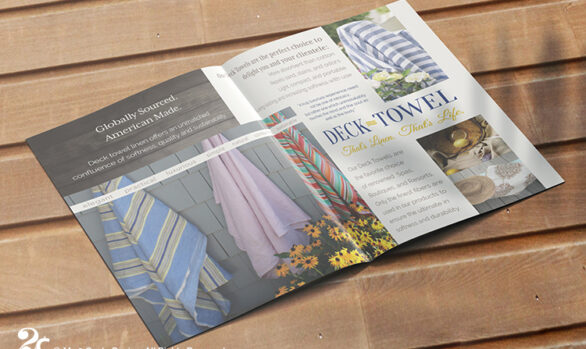 Luxury Linen Textiles Half Fold Brochure Bifold Brochure Design 3